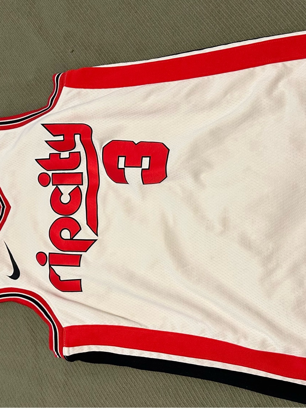Nike Rip City Basketball Jersey in White & Red